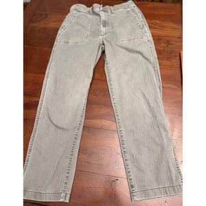 Madewell High Rise Utility Straight Leg Pants Size 27 Faded Olive Gray Garmet Dy